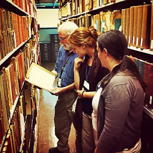 In the stacks of the USDA National Agricultural Library with Bill Thomas and Katie Winkleblack.